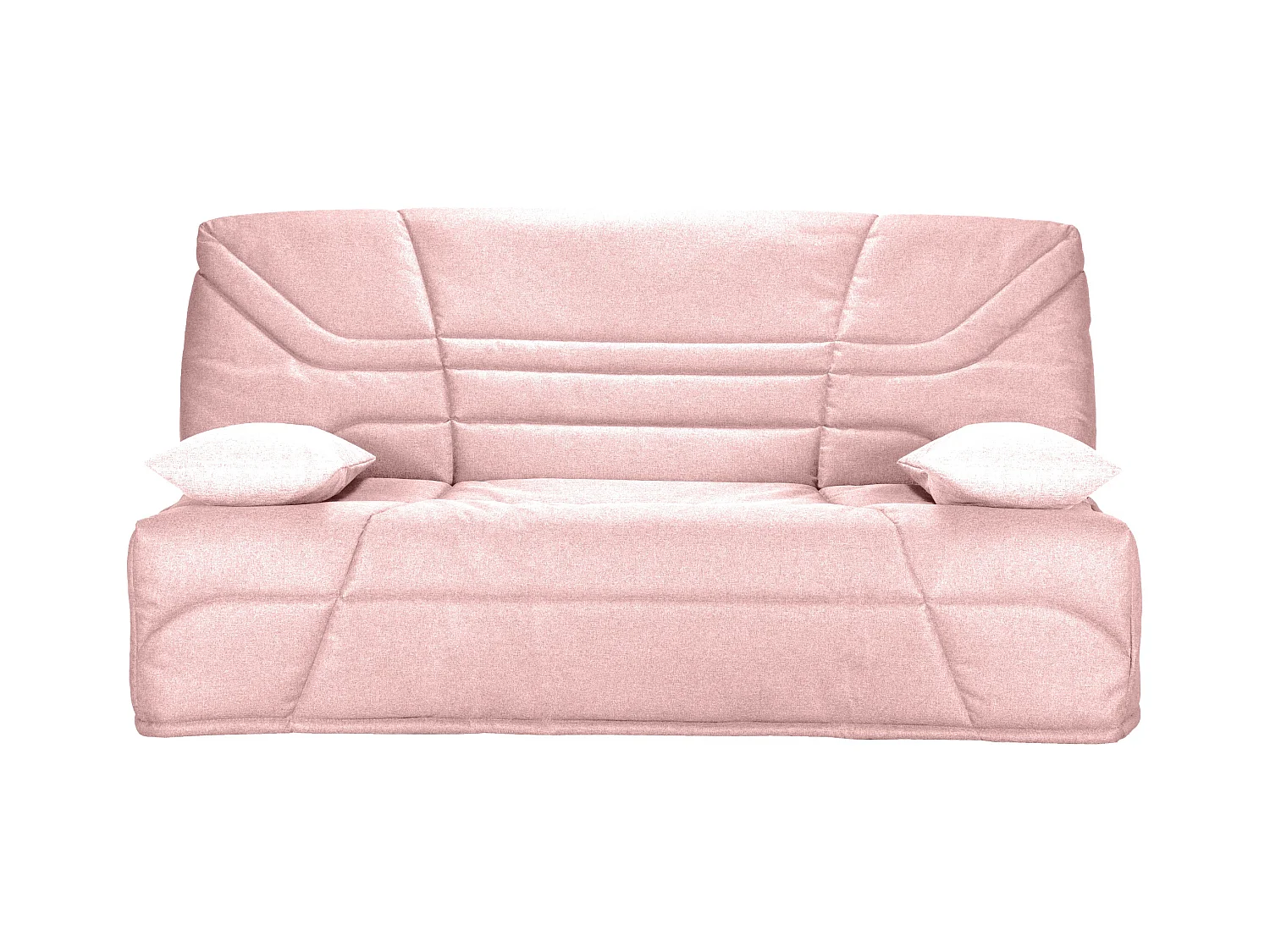 Banquette clic clac tissu 130x190 matelas Starbed 13cm avec coffre de rangement Raka-Couleur Rose clair