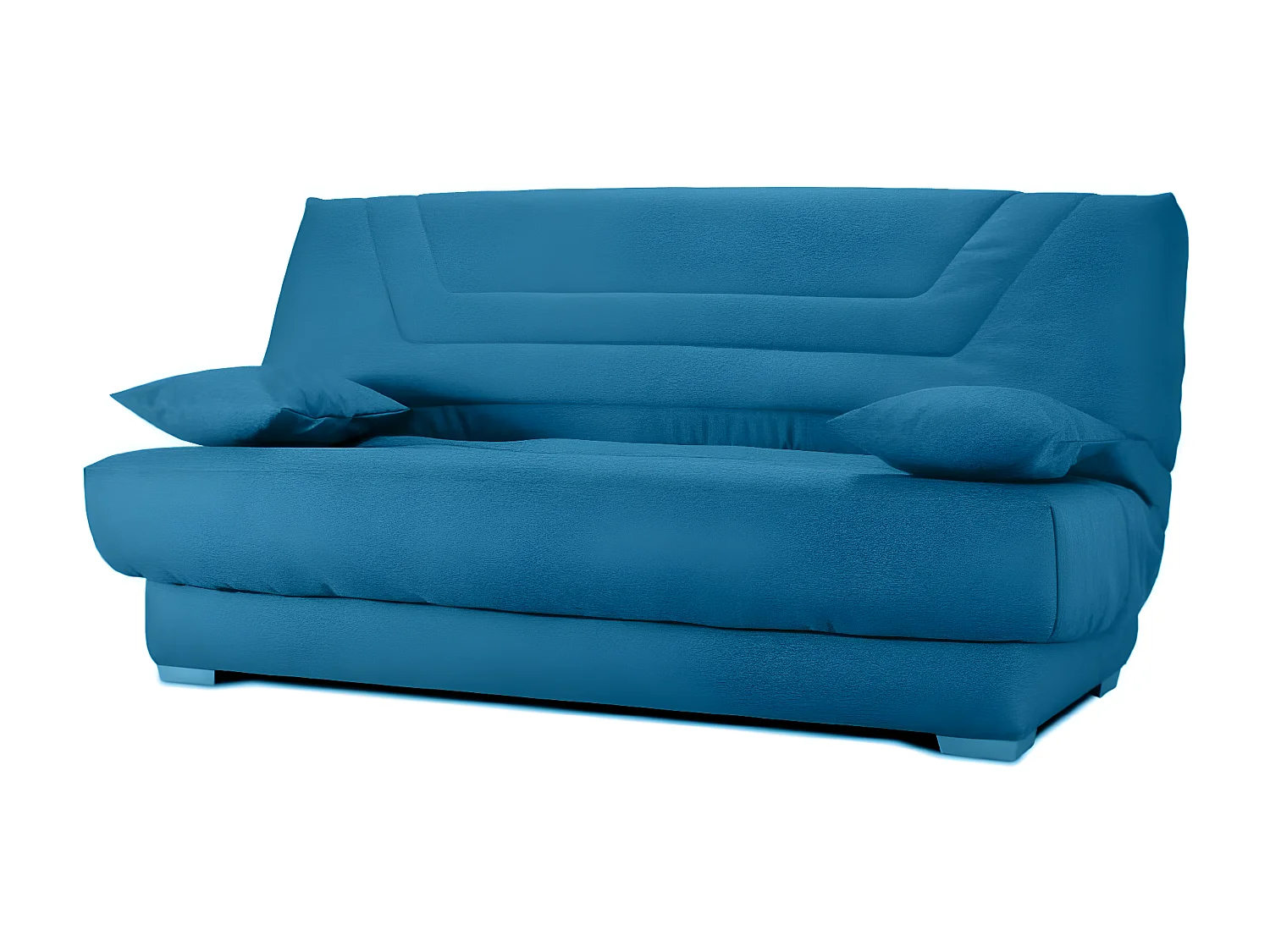 Stoffen slaapbank met Bultex matrasopberger 20 cm Sabor 193 cm-Kleur Blauwe Eend