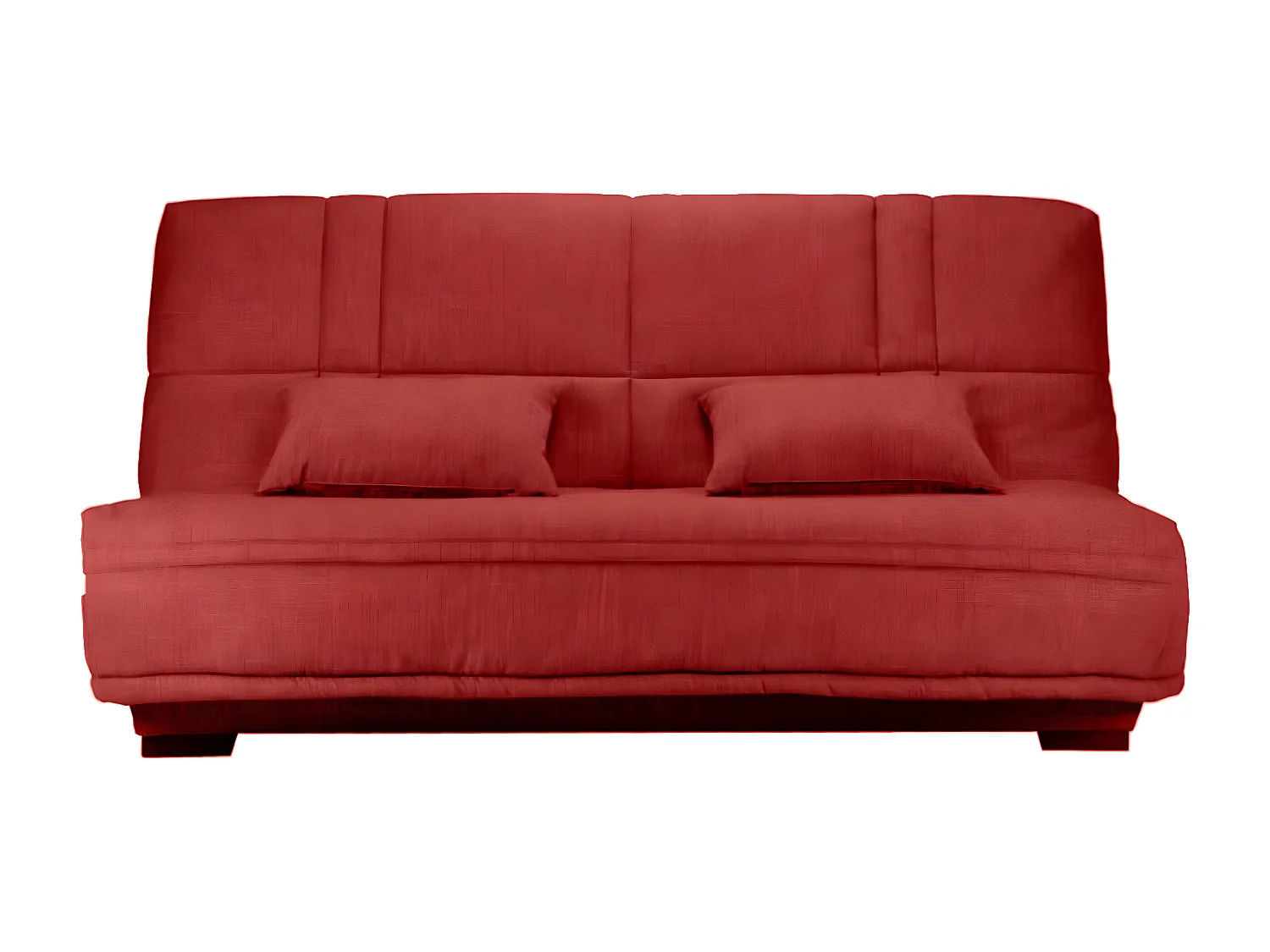 Canapé clic clac tissu avec rangement matelas Starlux 17cm Minel 207cm-Couleur Rouge cerise