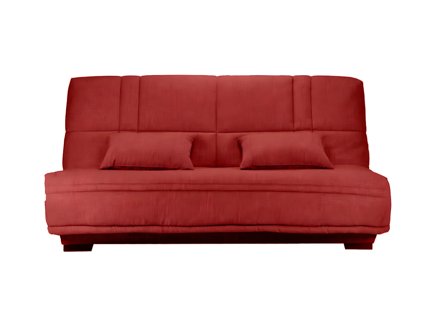 Canapé clic clac tissu avec rangement matelas Starlux 17cm Minel 207cm-Couleur Rouge cerise