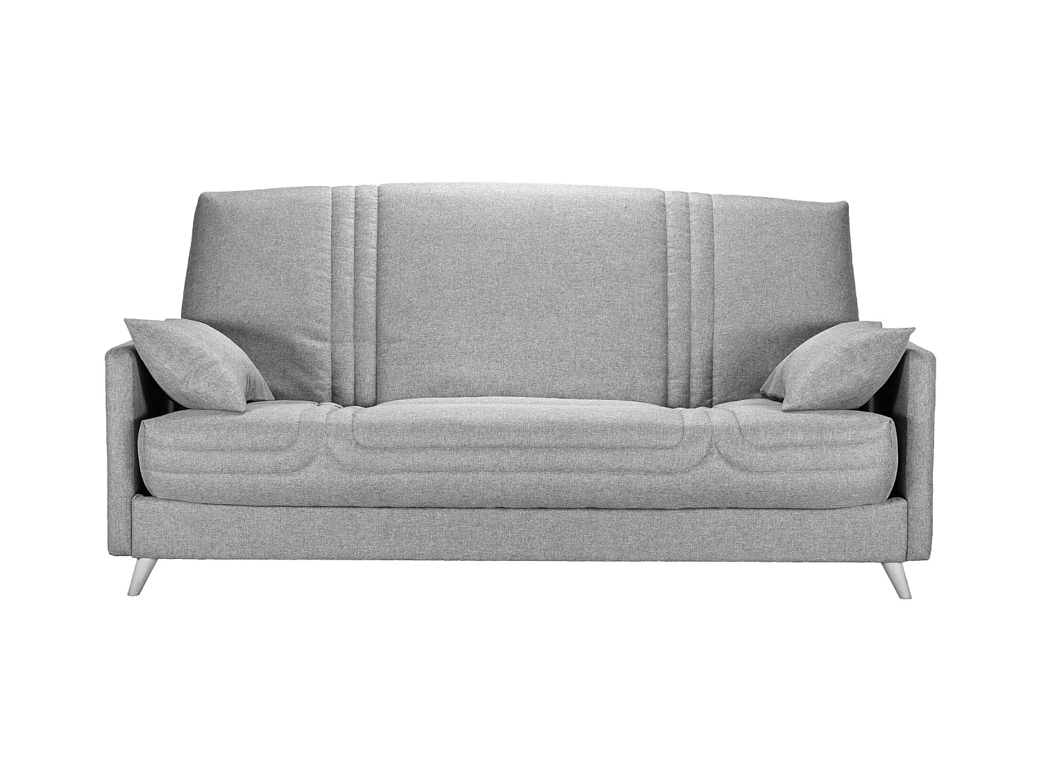 Banquette clic clac tissu 130x190 matelas Bultex 14cm avec rangement Balia-Couleur Gris Souris