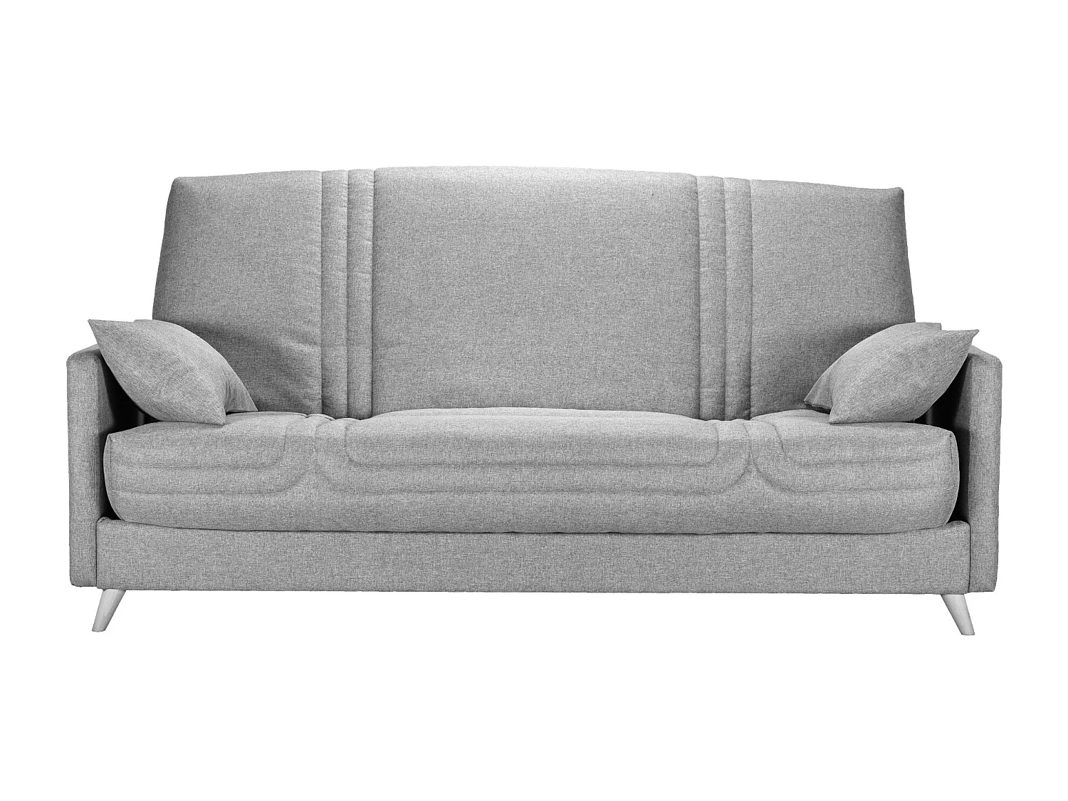 Banquette clic clac tissu 130x190 matelas Bultex 14cm avec rangement Balia-Couleur Gris Souris