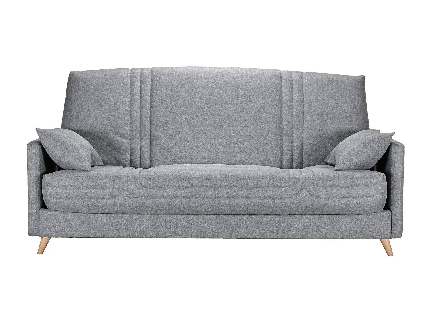 Banquette clic clac tissu 130x190 matelas Bultex 14cm avec rangement Balia-Couleur Gris Souris