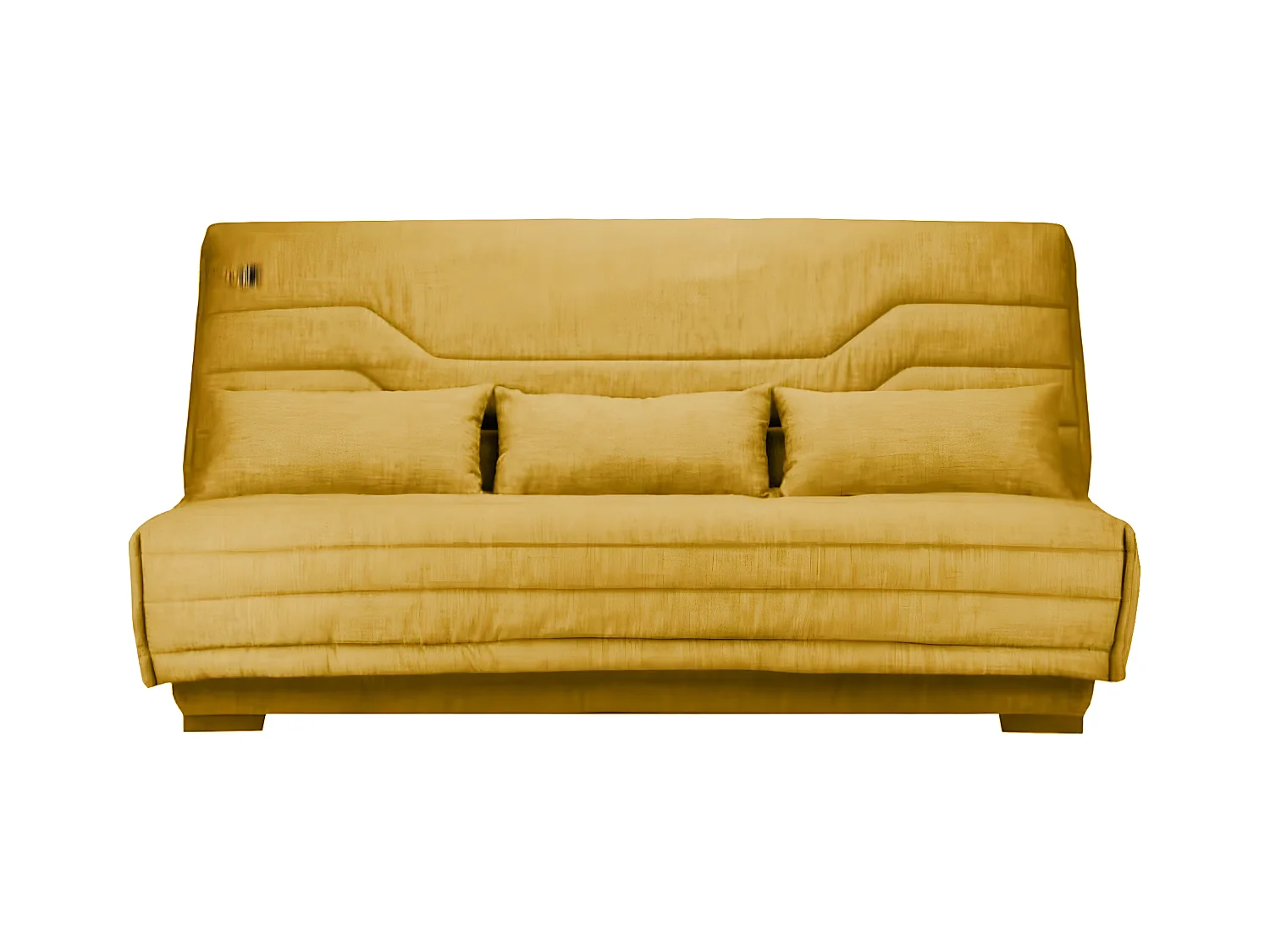 Canapé Clic Clac nouveau tissu avec coffre matelas Bultex 15cm Bianca 140x200-Couleur Jaune curry