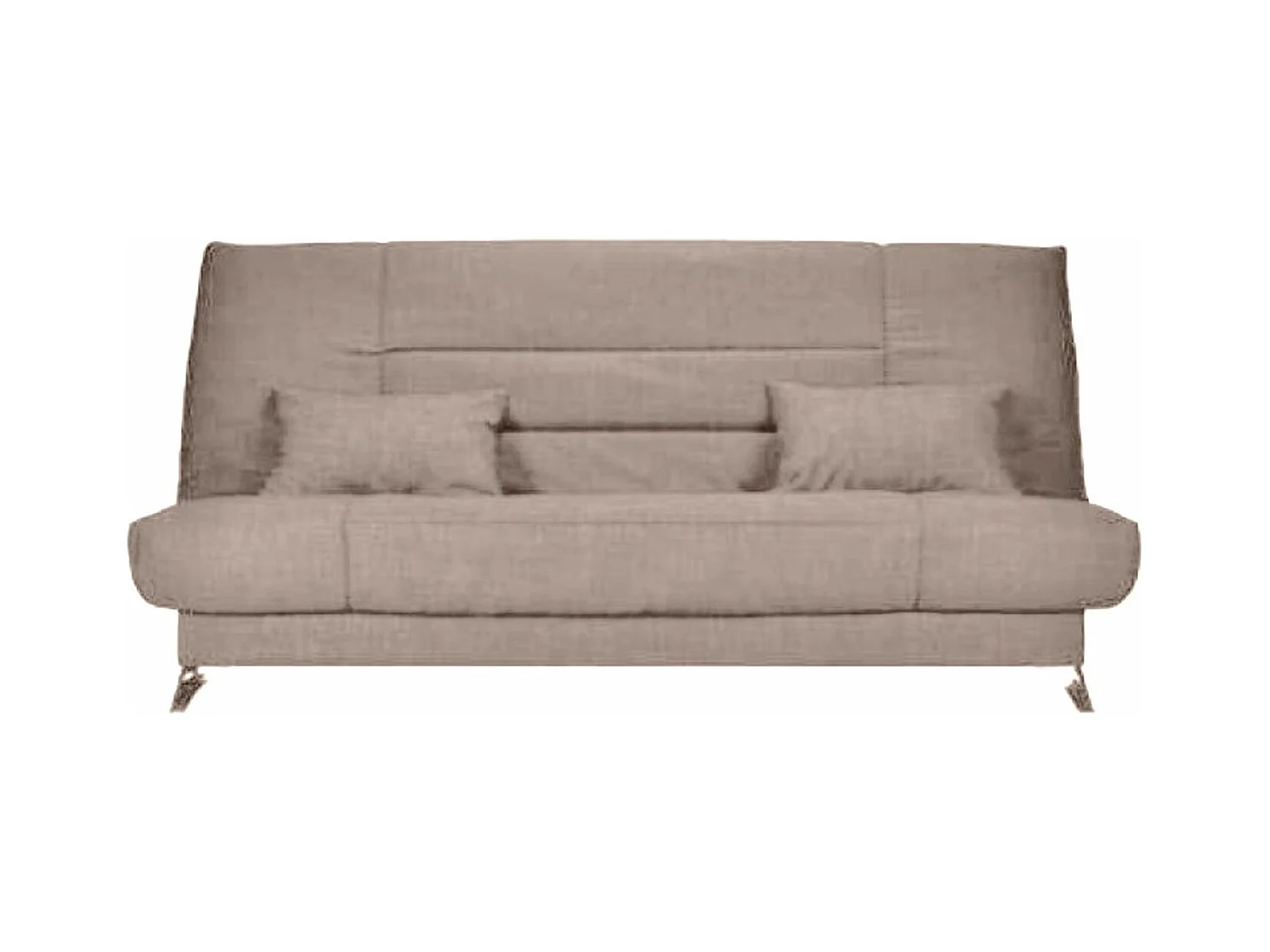 Banquette Clic-clac tissu 130x190 matelas Starflex 13cm avec rangement Kalix-Couleur Taupe