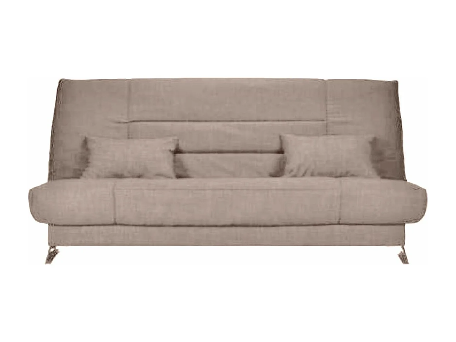 Banquette Clic-clac tissu 130x190 matelas Starflex 13cm avec rangement Kalix-Couleur Taupe