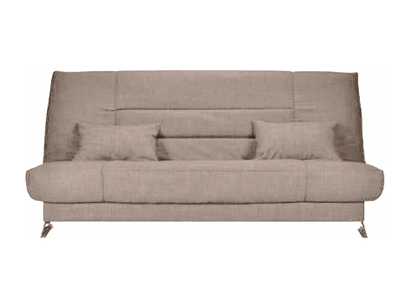 Banquette Clic-clac tissu 130x190 matelas Starflex 13cm avec rangement Kalix-Couleur Taupe