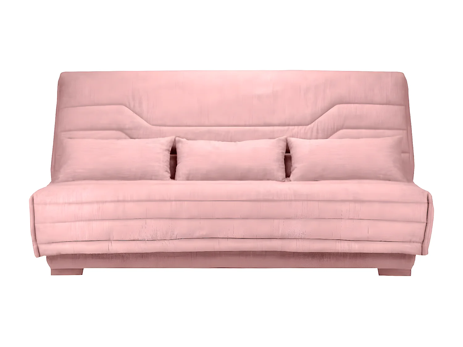 Canapé Clic Clac nouveau tissu avec coffre matelas Bultex 15cm Bianca 140x200-Couleur Rose clair