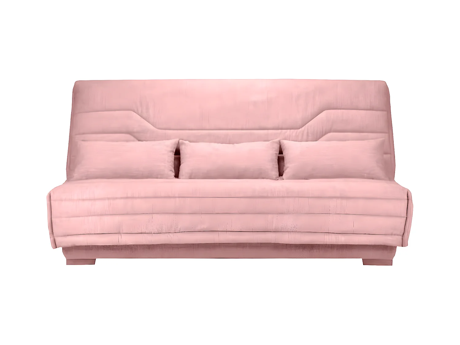 Canapé Clic Clac nouveau tissu avec coffre matelas Bultex 15cm Bianca 140x200-Couleur Rose clair