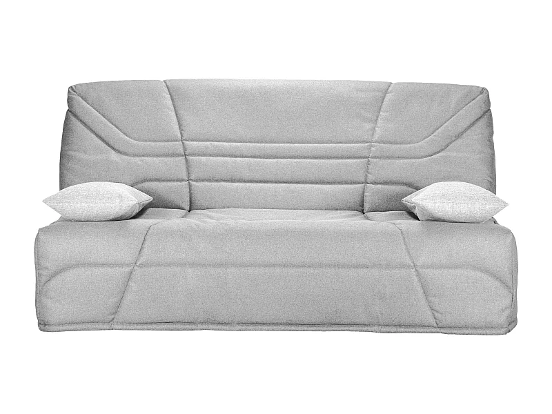 Banquette clic clac tissu 130x190 matelas Starbed 13cm avec coffre de rangement Raka-Couleur Gris Souris