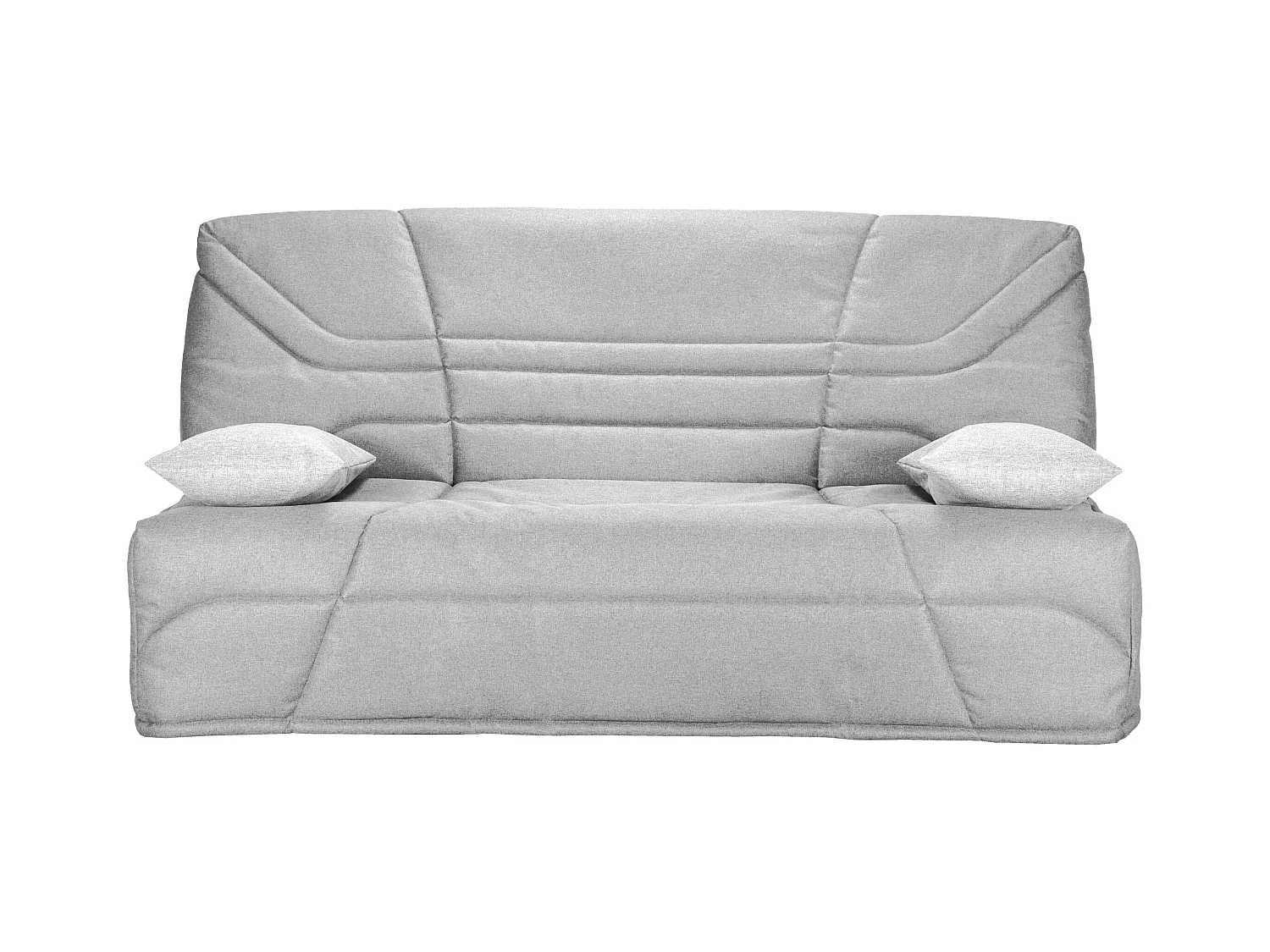 Banquette clic clac tissu 130x190 matelas Starbed 13cm avec coffre de rangement Raka-Couleur Gris Souris
