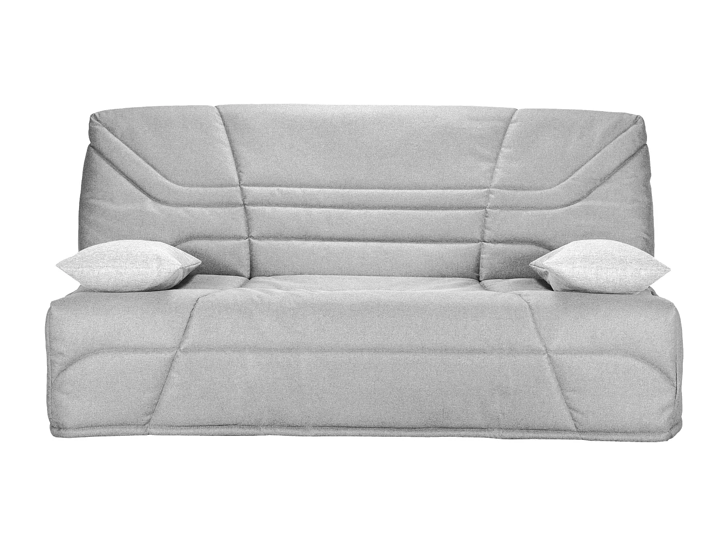 Banquette clic clac tissu 130x190 matelas Starbed 13cm avec coffre de rangement Raka-Couleur Gris Souris