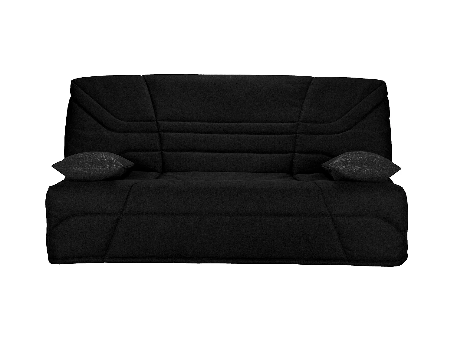 Banquette clic clac tissu 130x190 matelas Starbed 13cm avec coffre de rangement Raka-Couleur Noir