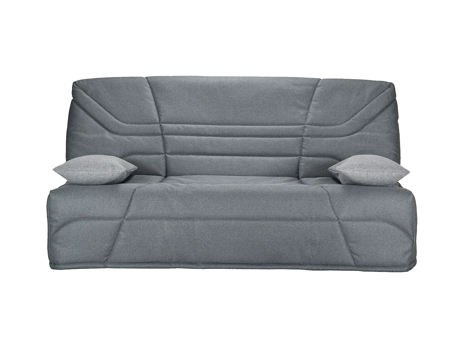 Banquette clic clac tissu 130x190 matelas Starbed 13cm avec coffre de rangement Raka-Couleur Noir