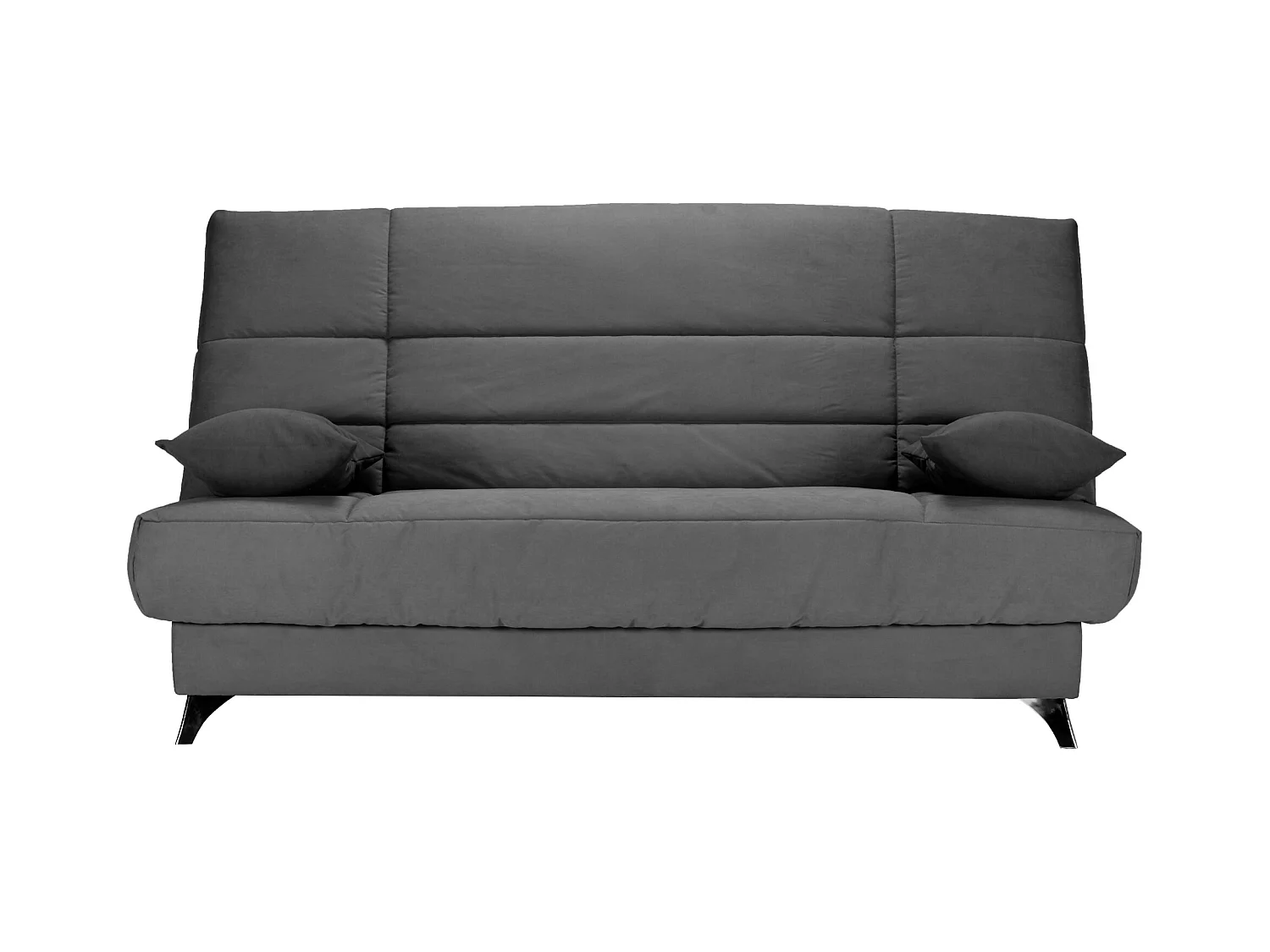 Banquette Clic-clac tissu 130x190 matelas Bultex 14cm avec rangement Belax-Couleur Gris