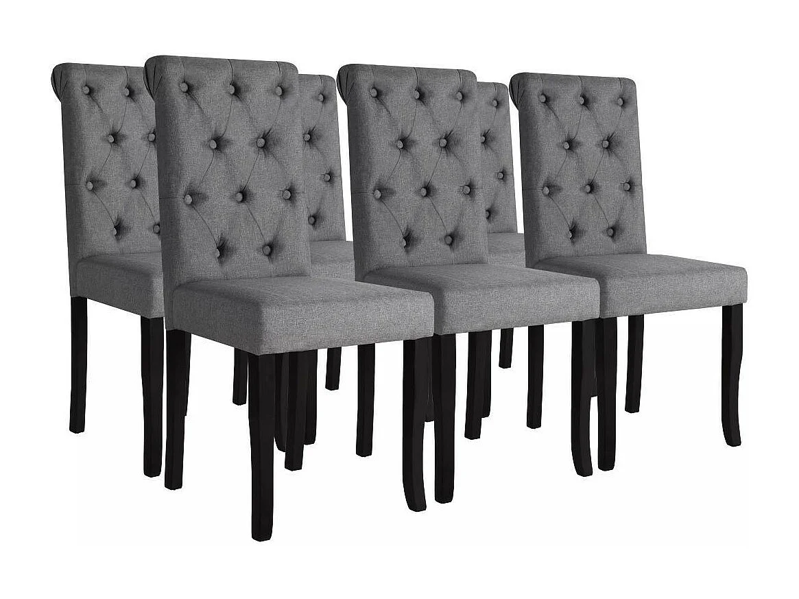 Chaises de salle à manger 6 pcs Gris foncé Tissu 10