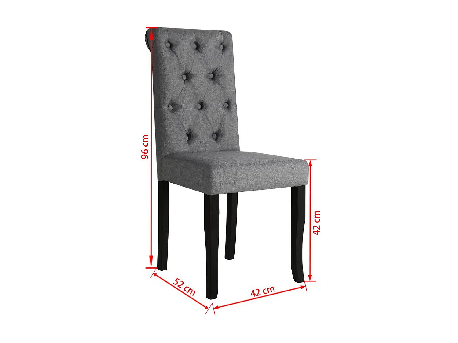 Chaises de salle à manger 6 pcs Gris foncé Tissu 10