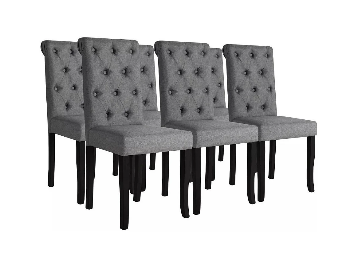 Eetkamerstoelen 6 st stof donkergrijs