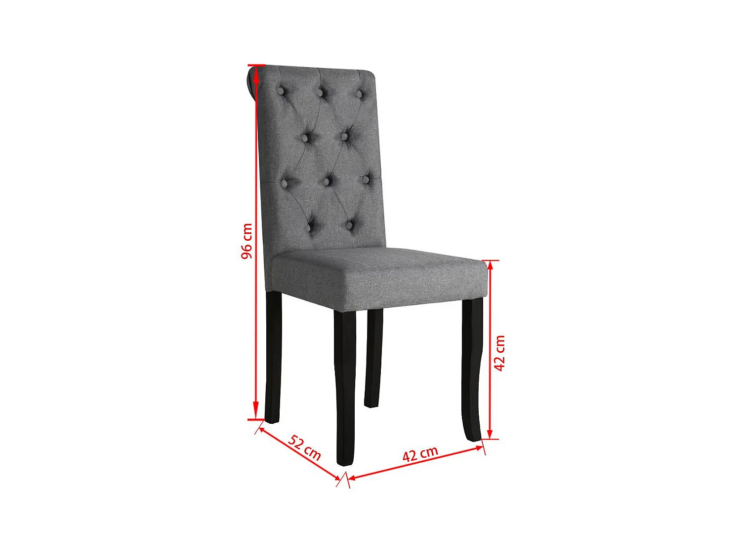 Eetkamerstoelen 6 st stof donkergrijs
