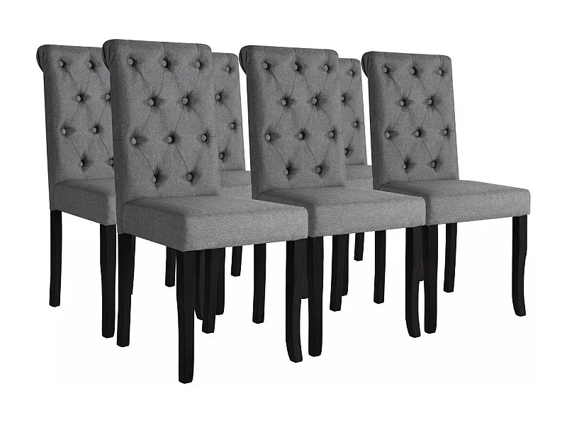 Chaises de salle à manger 6 pcs Gris foncé Tissu 10