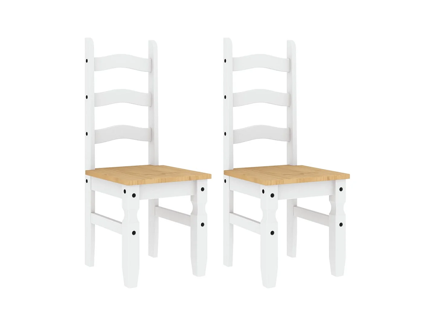 Chaises à manger lot de 2 Corona blanc bois massif de pin