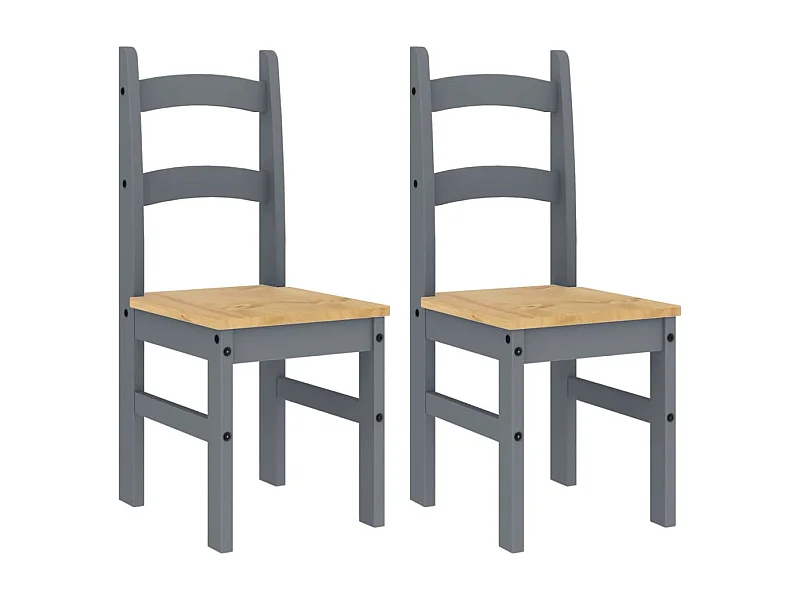 Chaises à manger lot de 2 gris 40x46x99 bois massif de pin