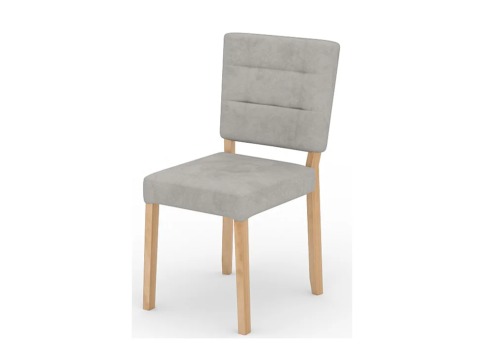 Chaise moderne en bois naturel de hêtre et tissu au choix Kloba-Tissu 27118