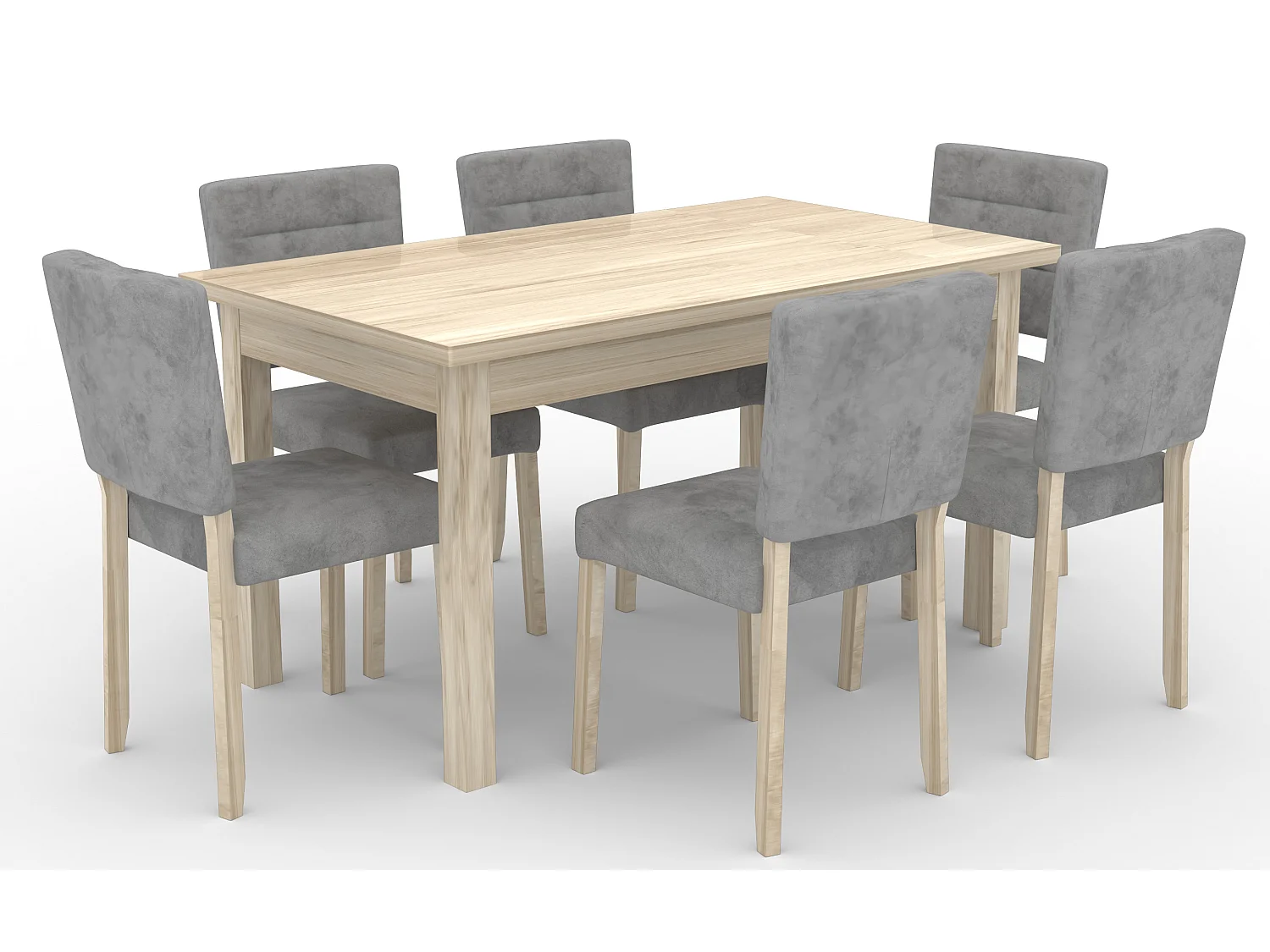 Chaise moderne en bois clair de sonoma et tissu au choix Kloba-Tissu 27107