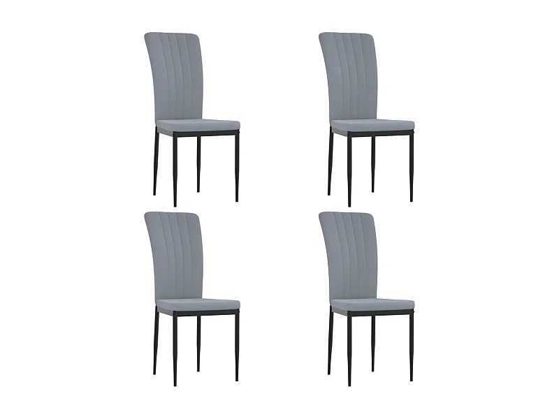 Chaises à manger lot de 4 Gris clair Velours