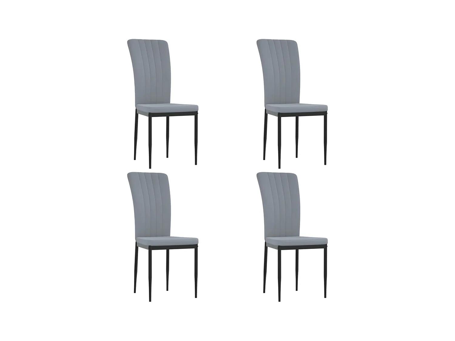 Chaises à manger lot de 4 Gris clair Velours