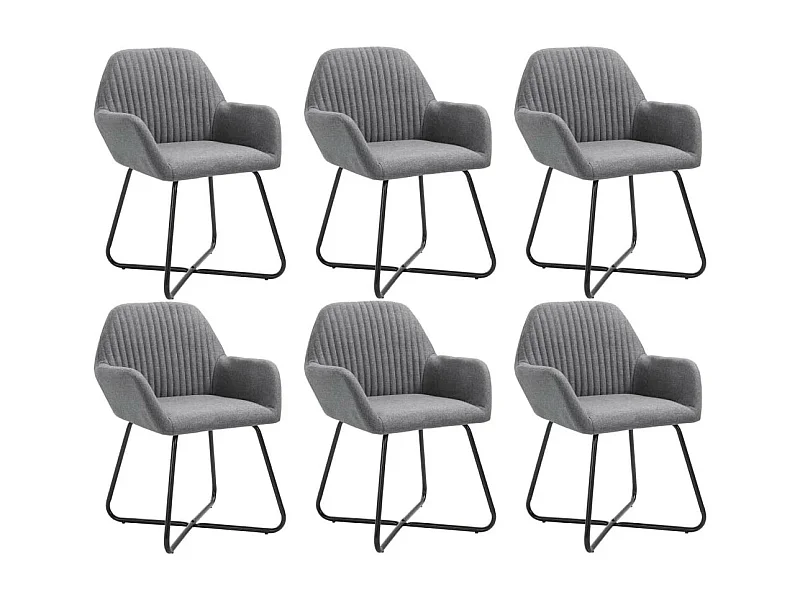 Chaises de salle à manger 6 pcs Gris foncé Tissu 14