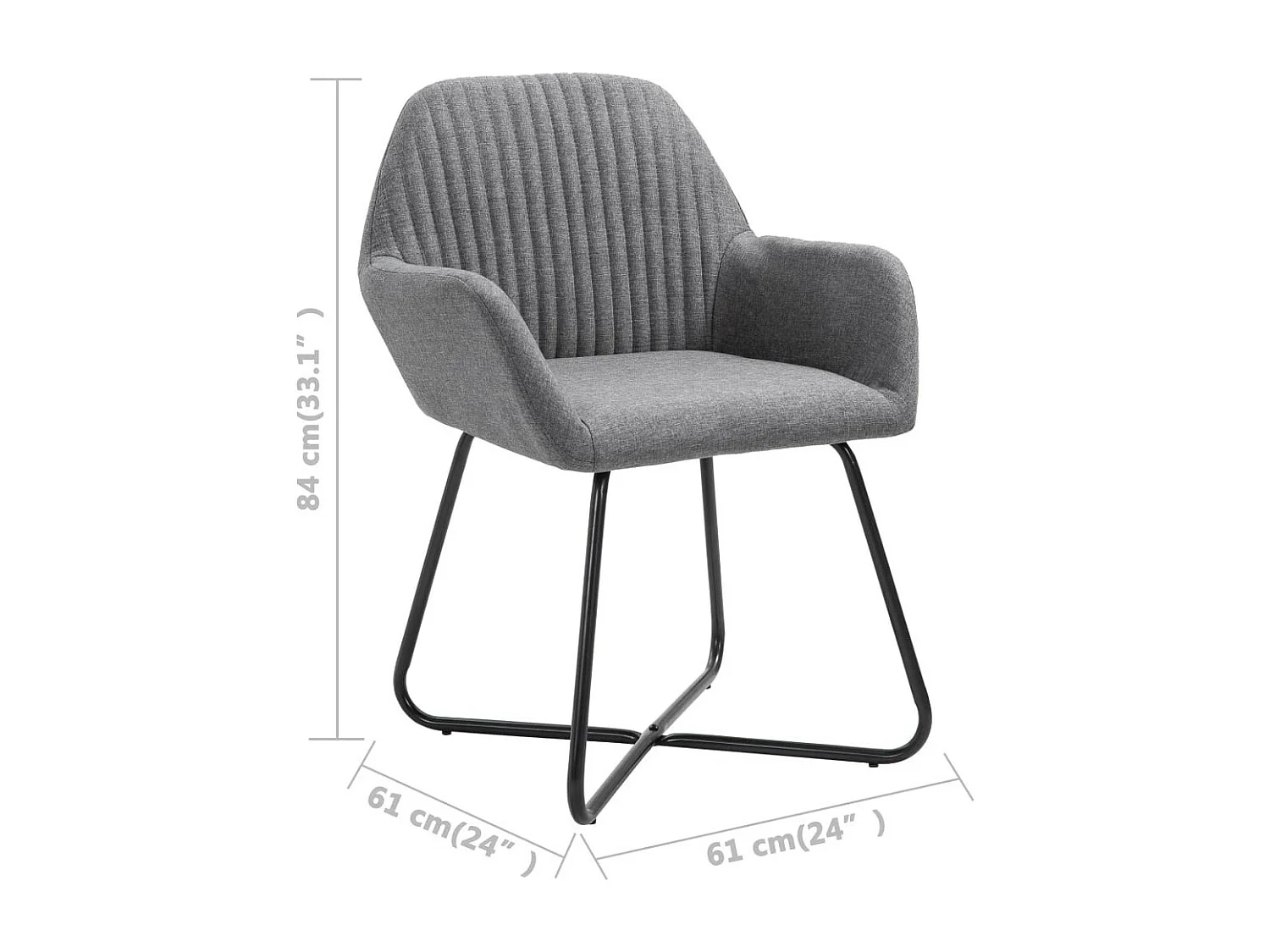 Chaises de salle à manger 6 pcs Gris foncé Tissu 14