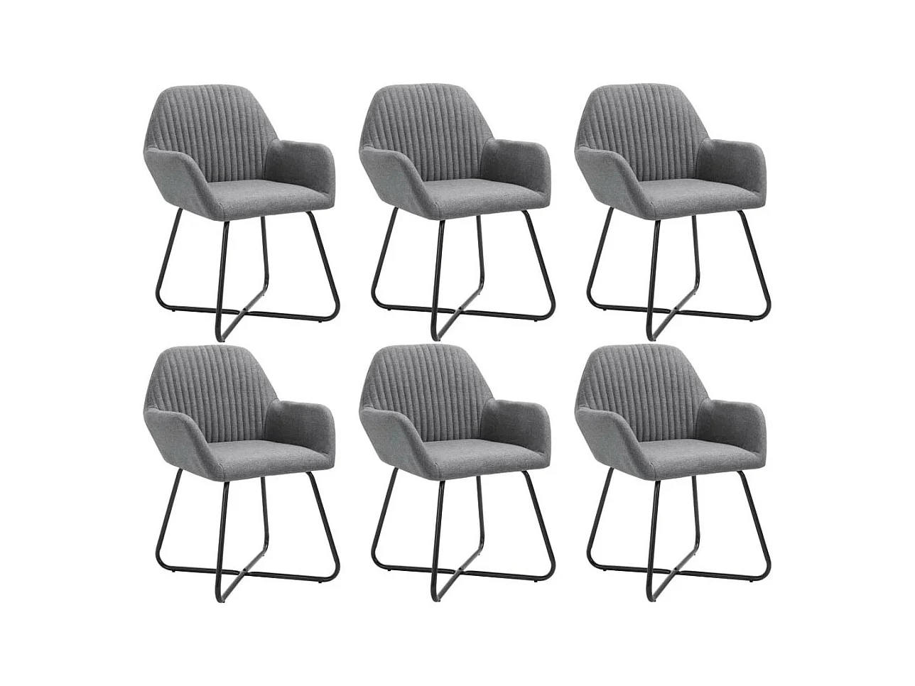 Chaises de salle à manger 6 pcs Gris foncé Tissu 14