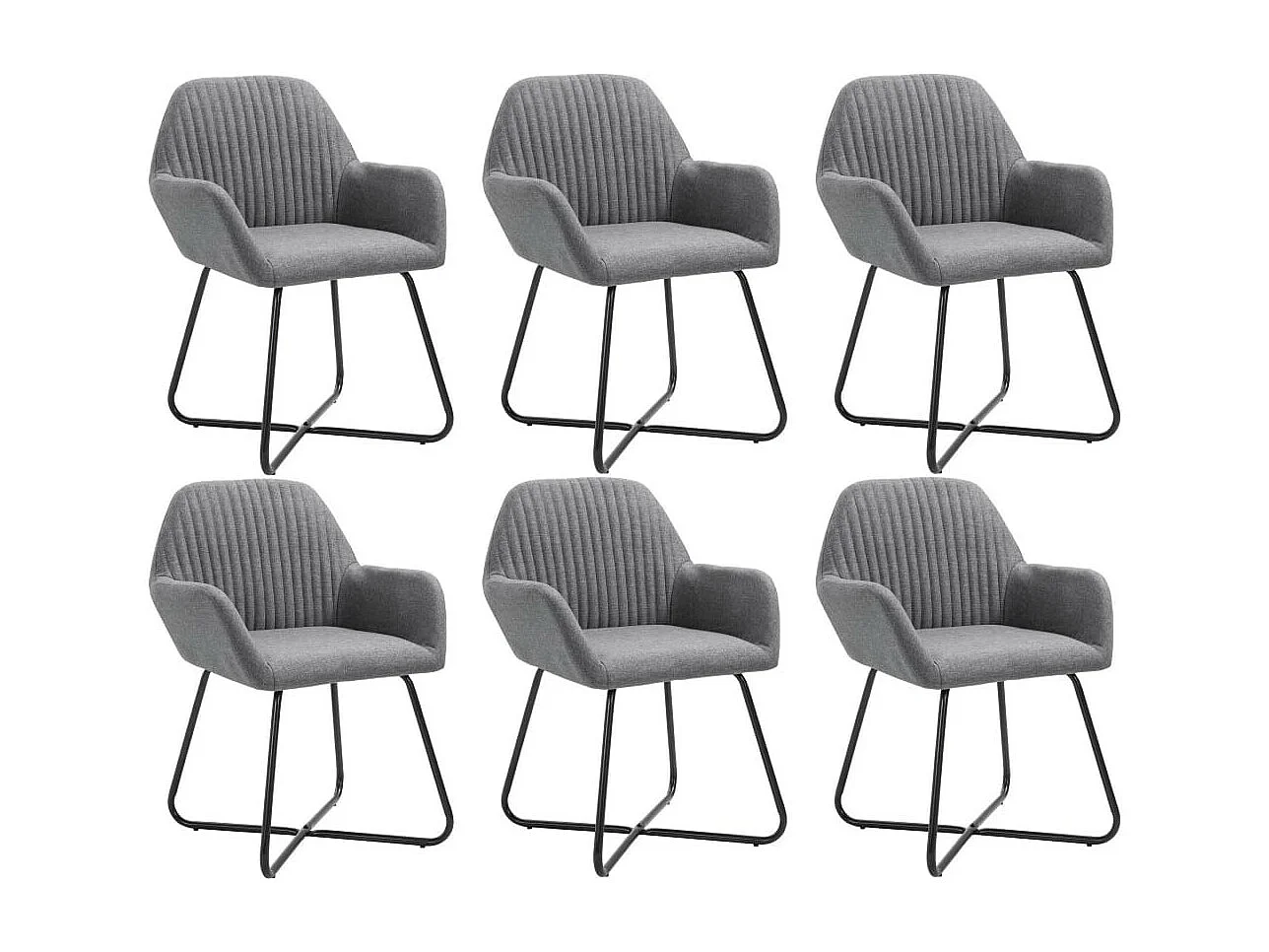 Chaises de salle à manger 6 pcs Gris foncé Tissu 14