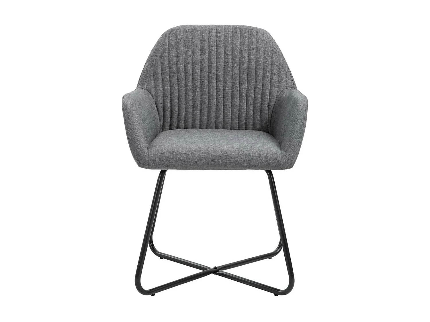 Chaises de salle à manger 6 pcs Gris foncé Tissu 14