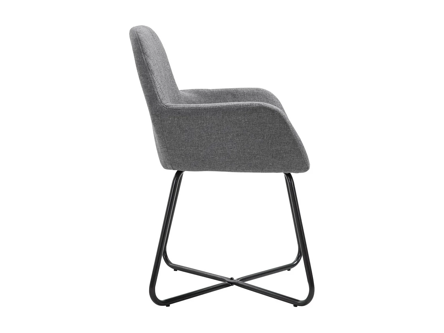 Chaises de salle à manger 6 pcs Gris foncé Tissu 14
