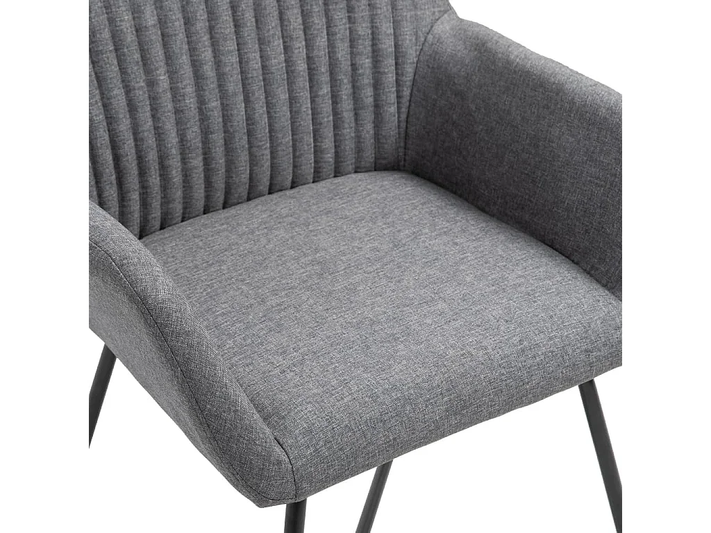 Chaises de salle à manger 6 pcs Gris foncé Tissu 14