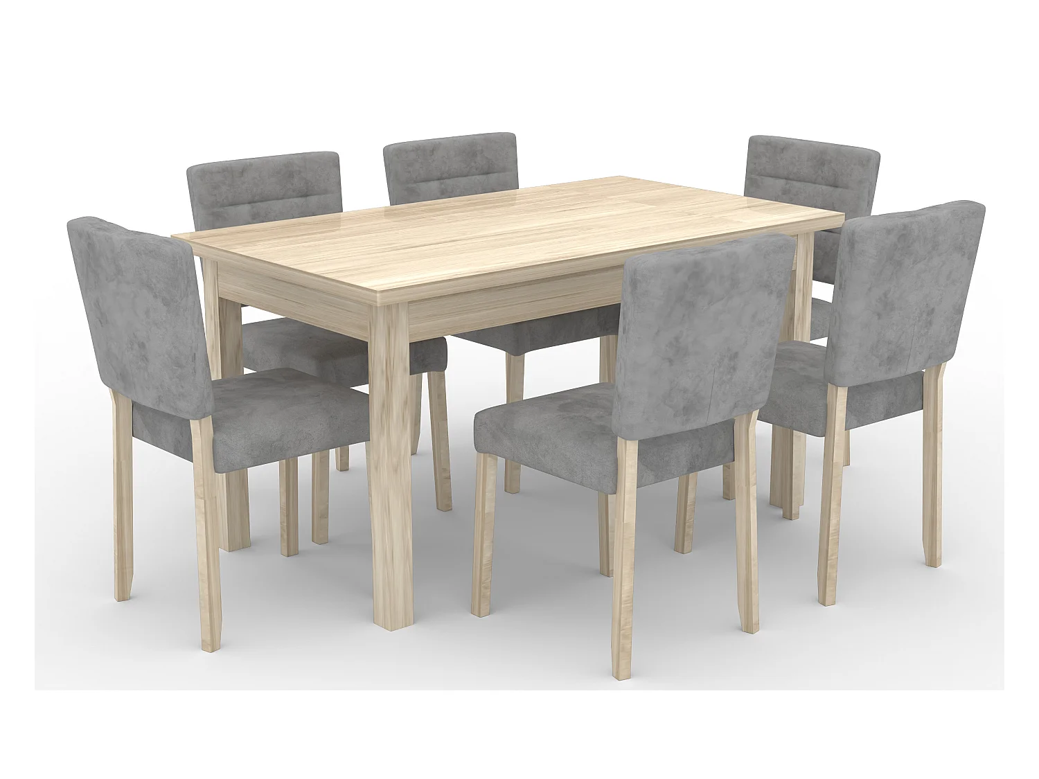 Moderne stoel in licht sonomahout en stof. 34 kleuren om uit te kiezen Kloba-Stof 27121