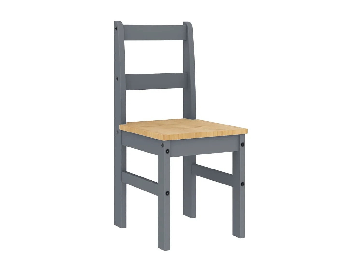 Chaises à manger lot de 2 Panama gris bois massif de pin