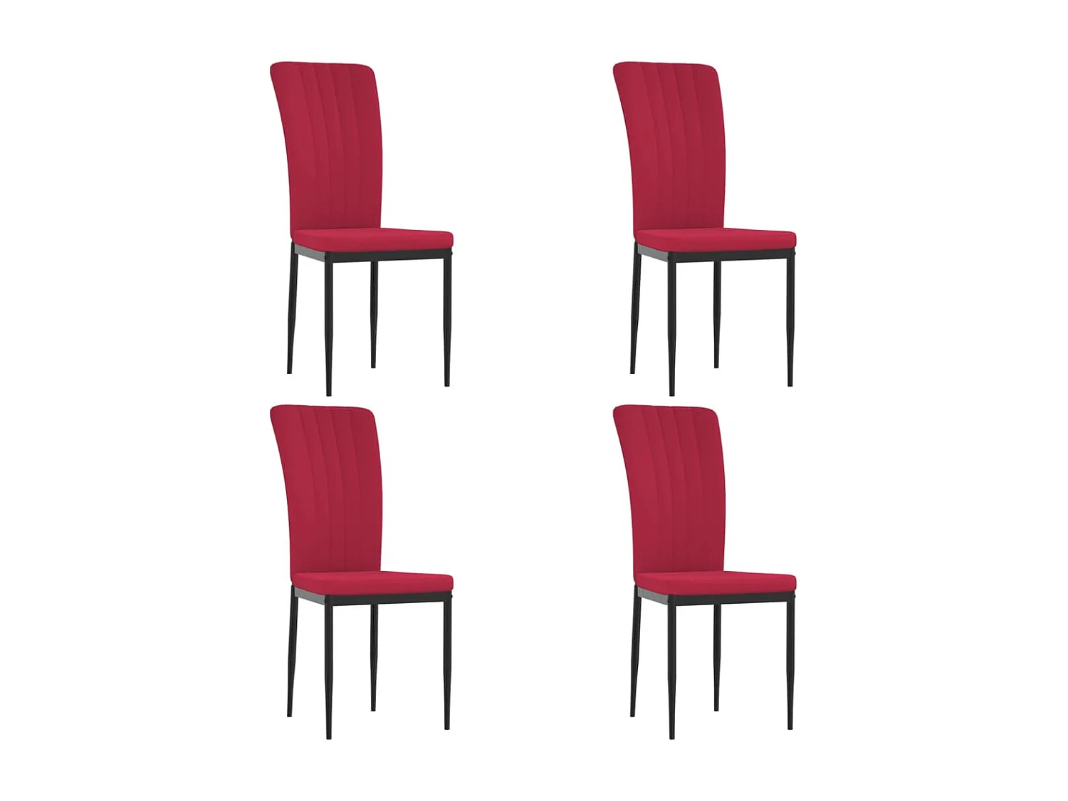 Chaises à manger lot de 4 Rouge bordeaux Velours