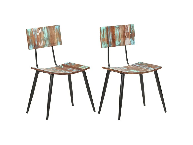 Chaises de salle à manger 2 pcs Bois de récupération solide 3