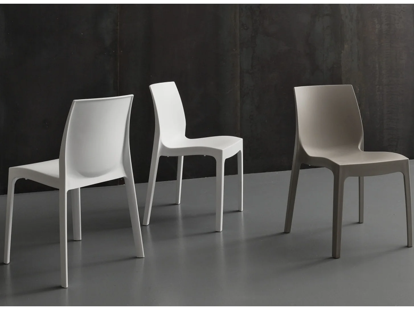 Chaise moderne polypropylène Lezane - Lot de 4-Couleur Blanc