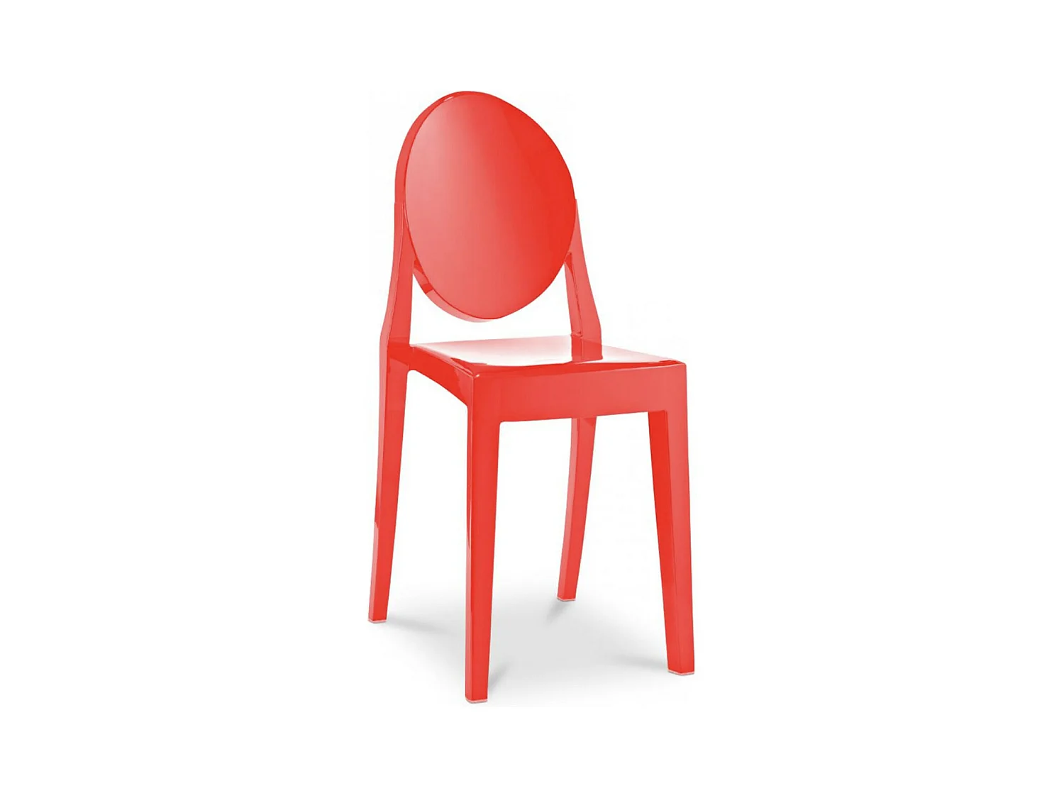 Chaise design en polycarbonate transparent ou Opaque - Collection Louiva-Couleur Rouge