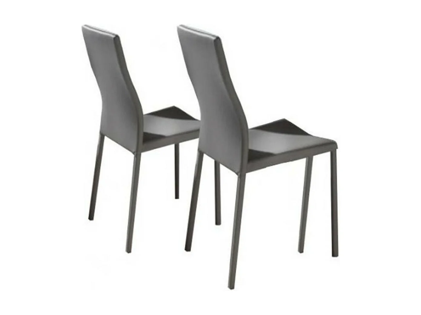 Chaise classique en faux cuir Lenaza - Lot de 4-Couleur Gris