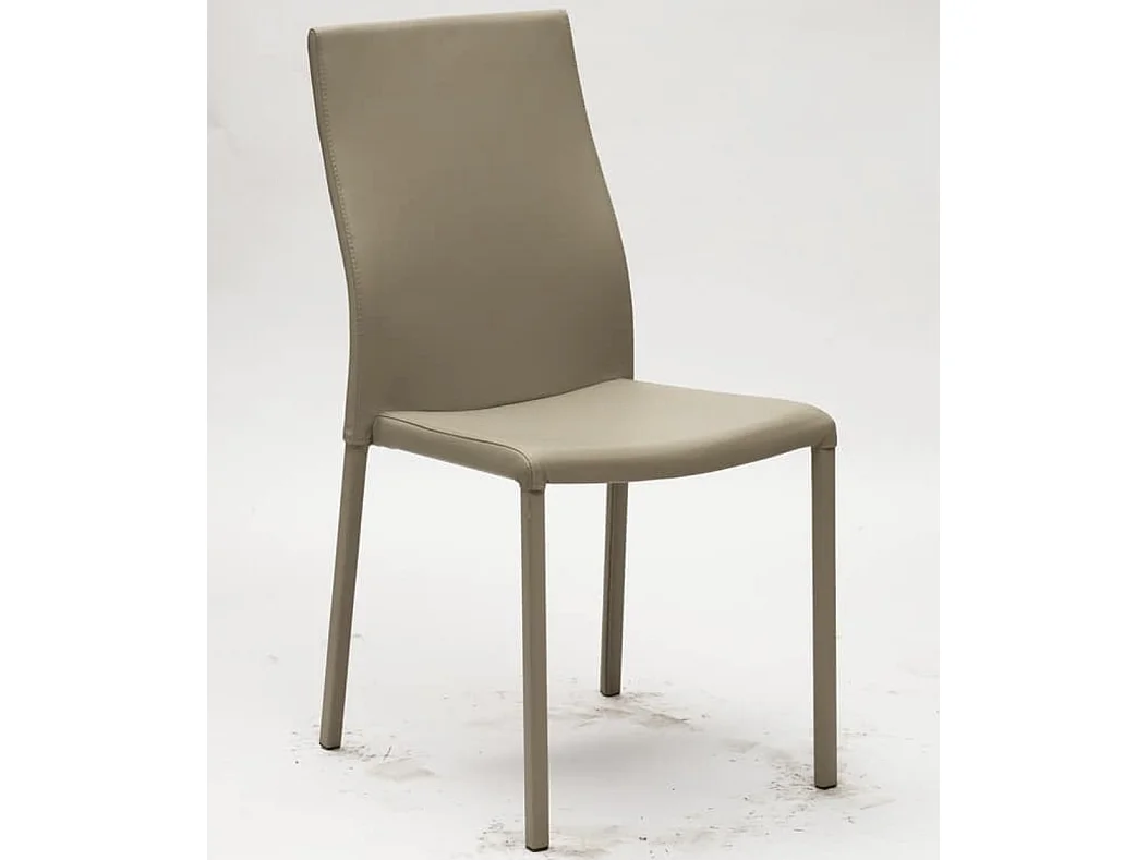 Chaise classique en faux cuir Lenaza - Lot de 4-Couleur Gris