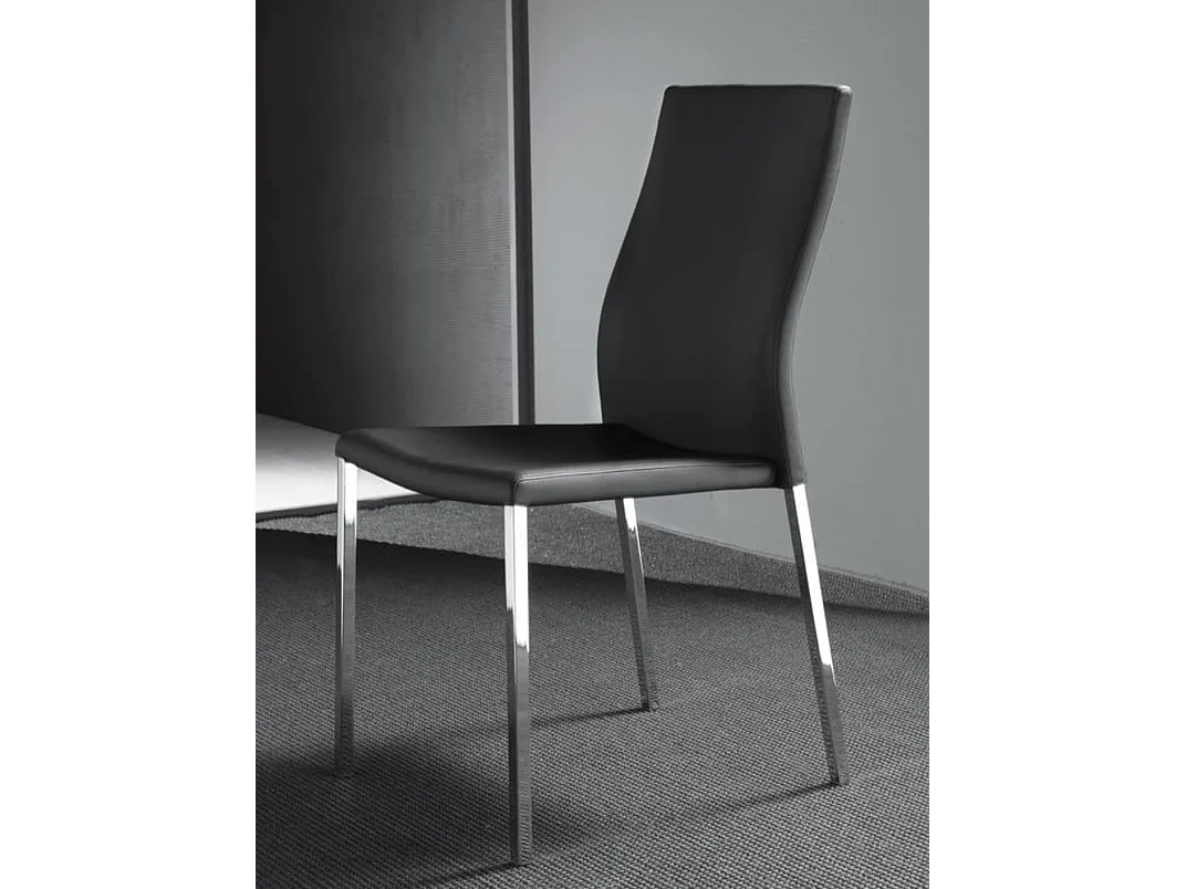 Chaise classique en faux cuir Lenaza - Lot de 4-Couleur Gris