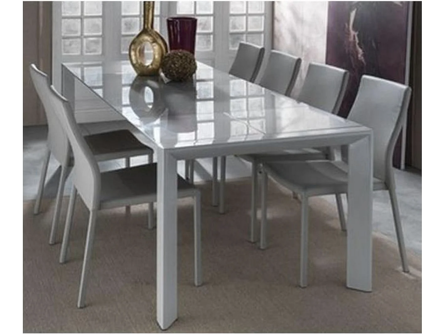 Chaise classique en faux cuir Lenaza - Lot de 4-Couleur Gris