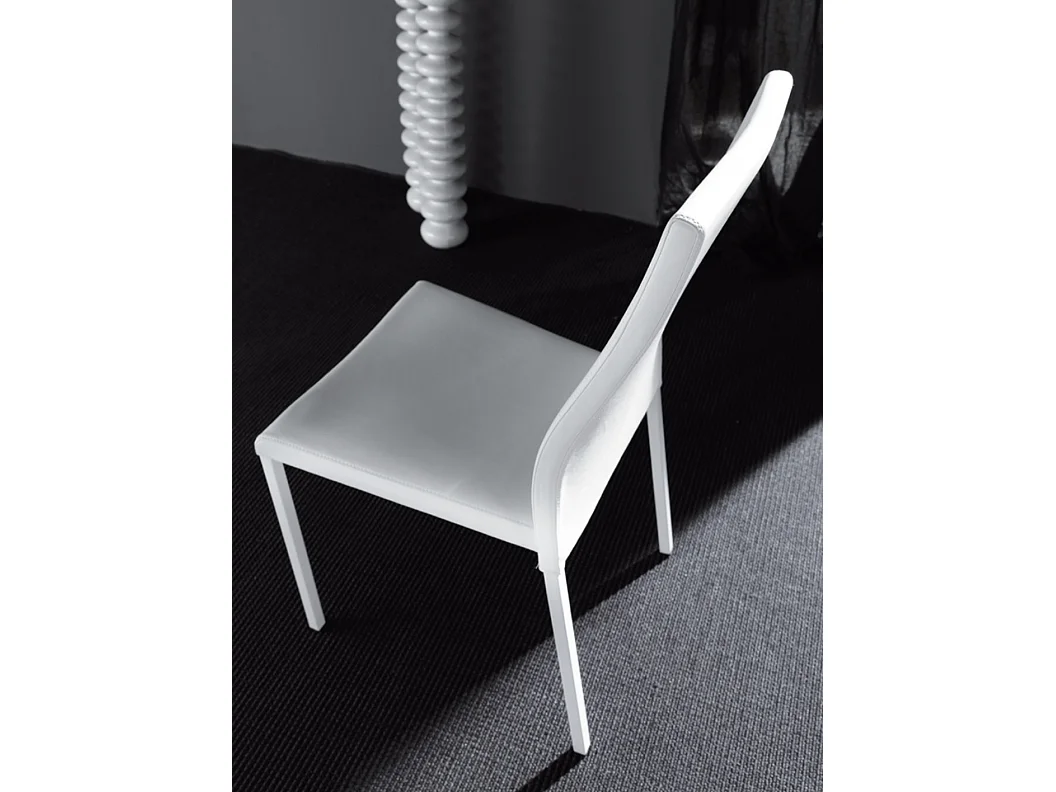 Chaise classique en faux cuir Lenaza - Lot de 4-Couleur Gris