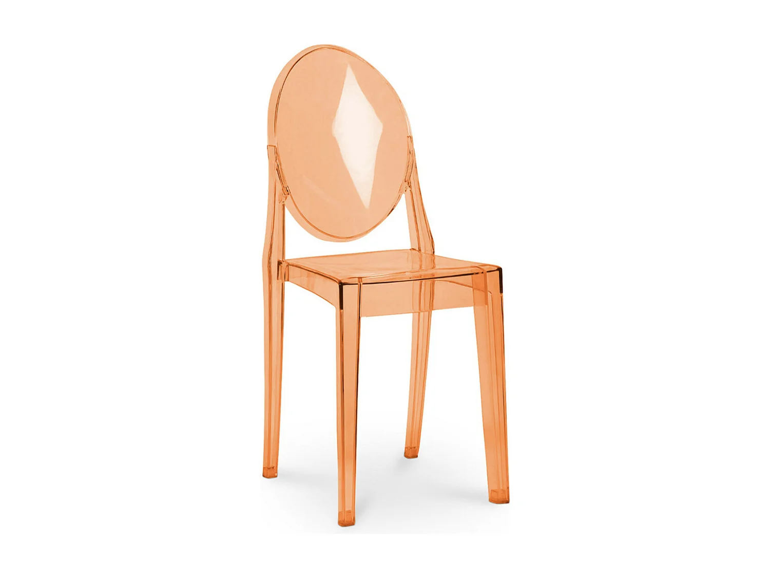 Silla Louiva gris transparente-Color Naranja transparente