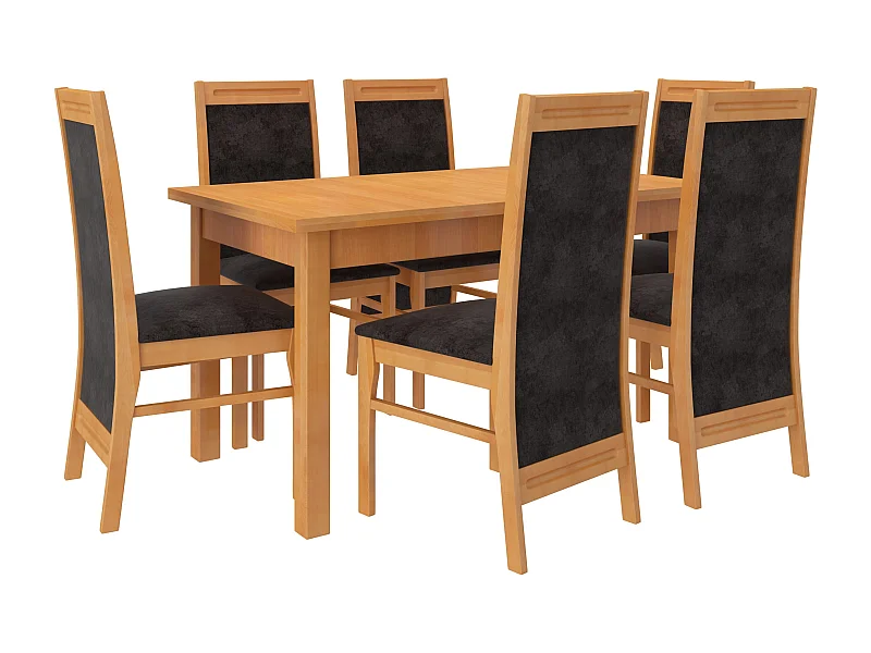 Chaise en bois clair de hêtre et tissu Komba-Tissu 27116